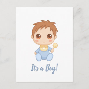 Baby Boy Blue Jumpsuit Postkarte
