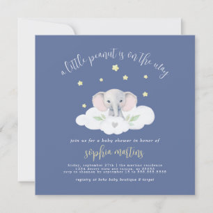 Baby Boy Blue Little Peanut Babydusche Einladung