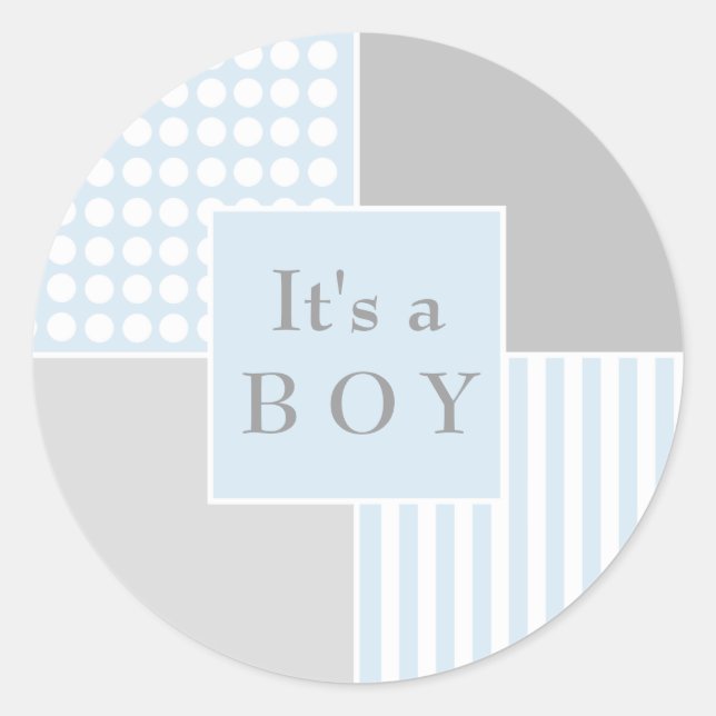 Baby Boy Blue Modern Sticker (Vorderseite)