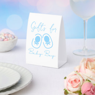 Baby Boy Blue Schuhe Baby-Party Tischaufsteller