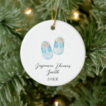 Baby Boy Blue Shoes Weihnachtsgeschenk Keramik Orn