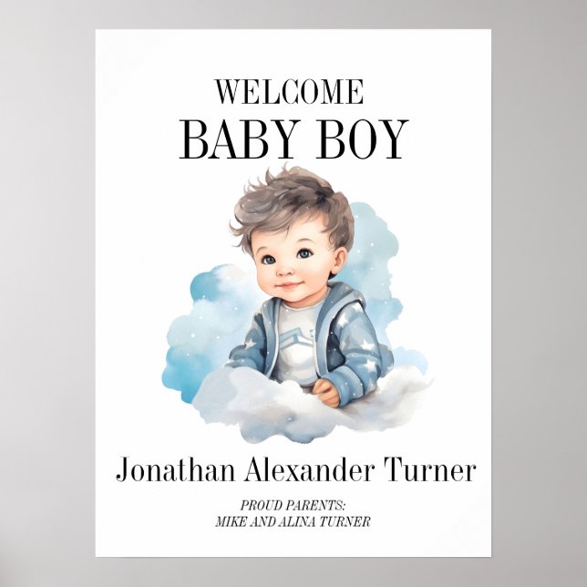 Baby Boy Blue Willkommenspital Doster Poster (Vorne)