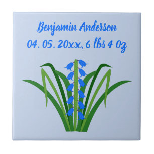 Baby Boy Bluebell Blumen Frühling Benutzerdefinier Fliese