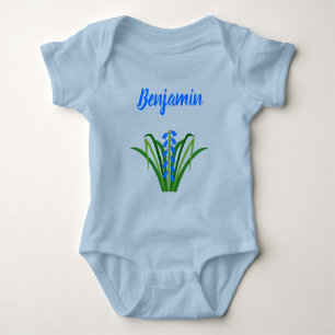 Baby Boy Bluebell Blumen Frühling Benutzerdefinier Strampler