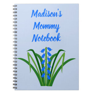 Baby Boy Bluebell Blumen Frühling Neue Mutter Notizblock