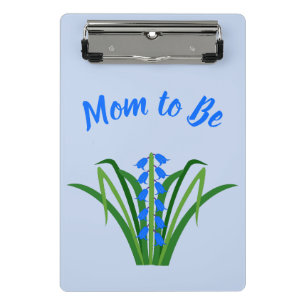 Baby Boy Bluebell Blumen Frühling werdende Mutter Mini Klemmbrett