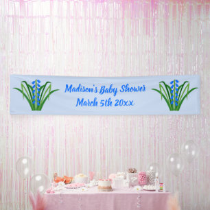Baby Boy Bluebell Blumen Frühlings-Baby-Party Banner