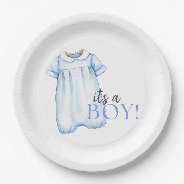 Baby Boy Bubble Paper Napkin Pappteller (Vorderseite)