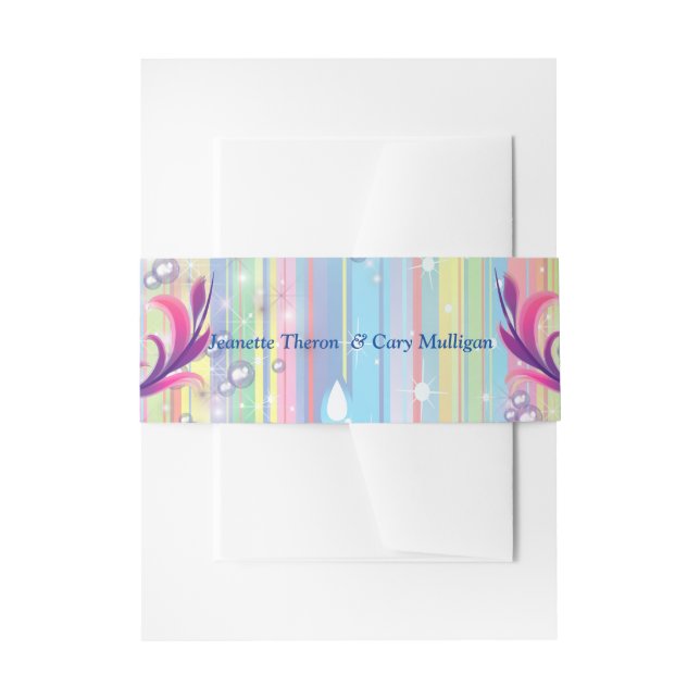 Baby Boy Bubbles & Unicorns Kinderdusche Einladungsbanderole (Vorderseite Beispiel)