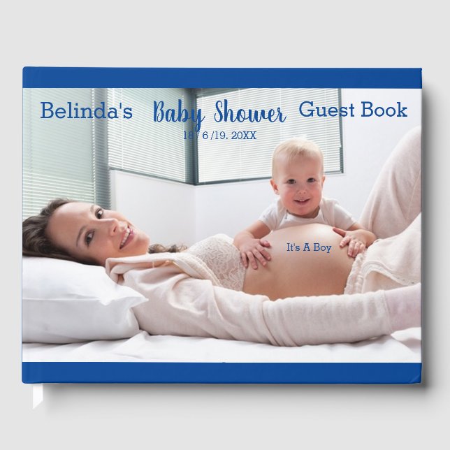 Baby Boy Bubbles & Unicorns Kinderdusche Gästebuch (Vorderseite)