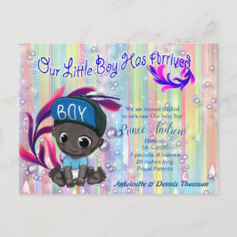 Baby Boy Bubbles & Unicorns Postkarte