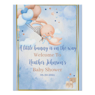 Baby Boy Bunny Baby Dusche Poster