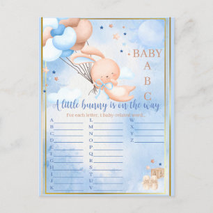 Baby Boy Bunny Baby Showspiel Postkarte