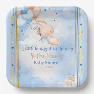 Baby Boy Bunny Babyparty Pappteller