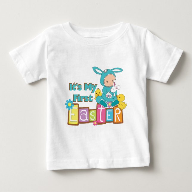 Baby Boy Bunny First Oster T - Shirt (Vorderseite)