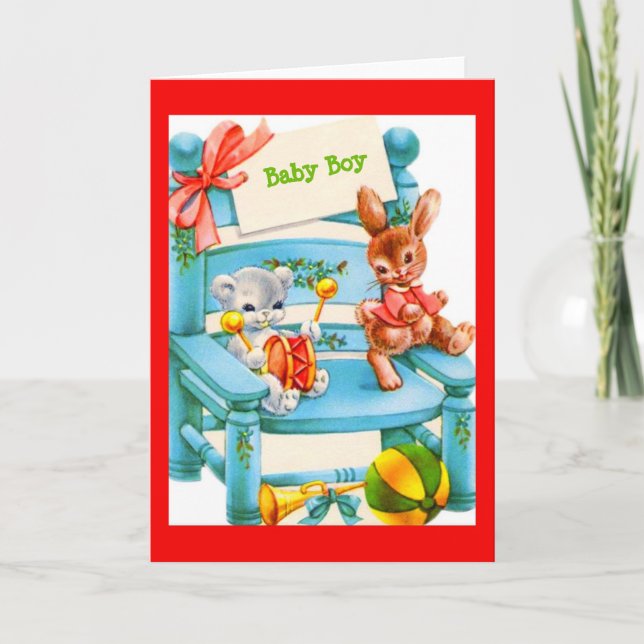 Baby Boy Card für Babydusche oder neues Baby Einladung (Vorderseite)