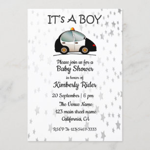 Baby Boy Cars Invitations de douche pour bébés