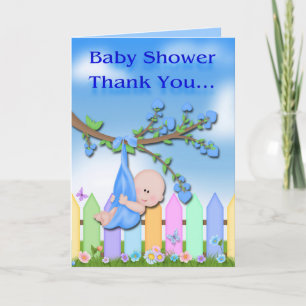 Baby Boy - Carte de remerciements Baby shower Jard