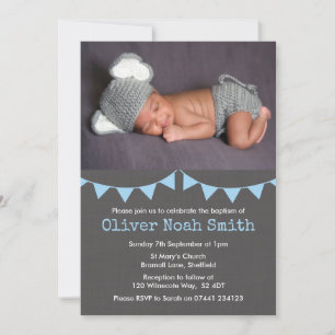 Baby Boy Christening/Baptism Invitation