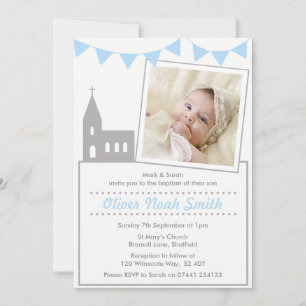 Baby Boy Christening/Taufe Einladung