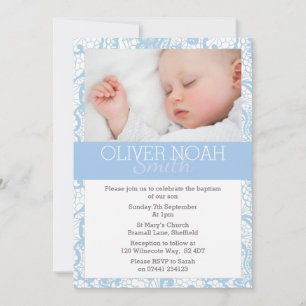 Baby Boy Christening/Taufe Einladung