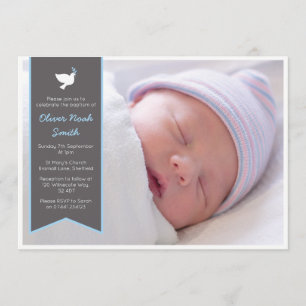 Baby Boy Christening/Taufe Einladung