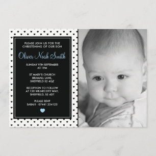Baby Boy Christening/Taufe Einladung