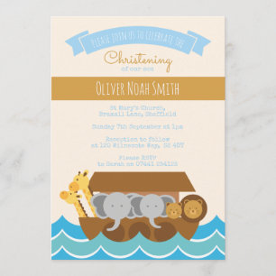 Baby Boy Christening/Taufe Einladung