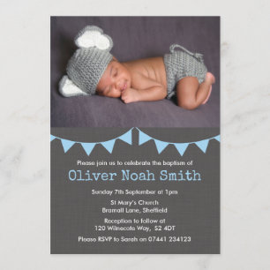 Baby Boy Christening/Taufe Einladung