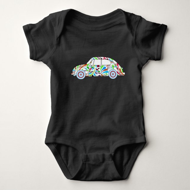 Baby Boy Cool Hippie Car Bodysuit Baby Strampler (Vorderseite)