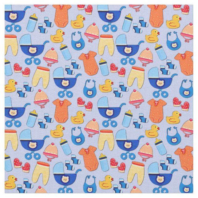 Baby Boy Design auf Blue Stoff (Nahaufnahme)