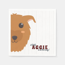 Baby Boy Dog Maroon Babydusche Serviette