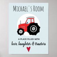 Baby Boy Doodle Red Farm Traktor und Name Kinderzi