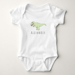 Baby Boy Doodle T-Rex Dinosaur mit Name Strampler