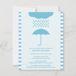 Baby Boy Dusche Blauer Regenschirm Einladung
