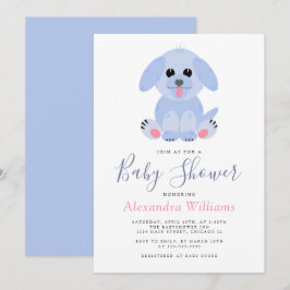 Baby Boy Dusche Blue Personalisiert Puppy Einladung