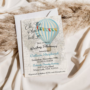 Baby Boy Dusche Heißluftballon Einladung