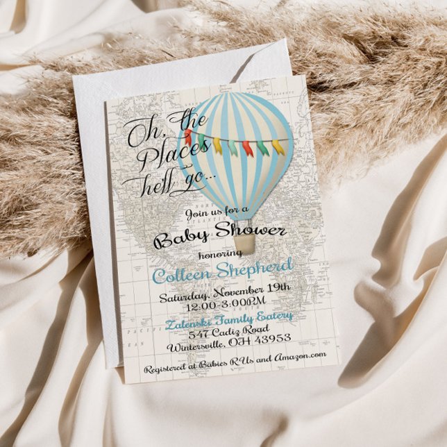 Baby Boy Dusche Heißluftballon Einladung (Von Creator hochgeladen)