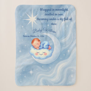 Baby Boy Dusche laden Mondlicht Sterne Wasserfarbe Sherpadecke