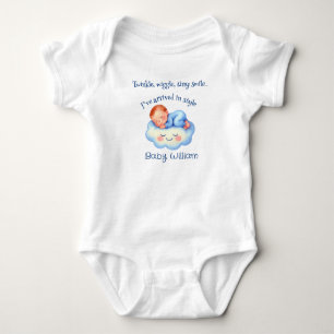 Baby Boy Dusche laden Mondlicht Sterne Wasserfarbe Strampler