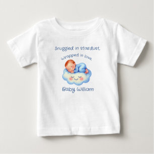 Baby Boy Dusche laden Mondlicht Sterne Wasserfarbe T-shirt