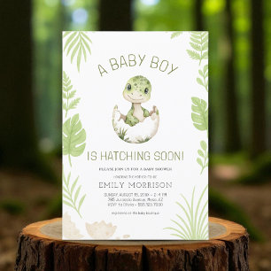 Baby Boy Dusche Niedlich Dinosaurier Schnürung Einladung