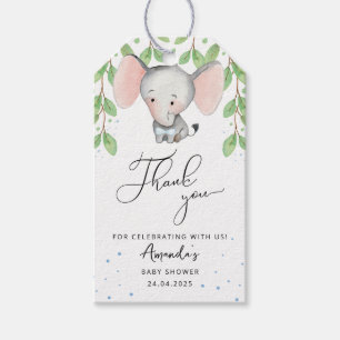 Baby Boy Duwer Greenery Elephant Vielen Dank Geschenkanhänger