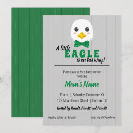 Baby Boy Eagle Green Baby Shower Invitation Einladung
