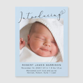 Baby Boy Einführung Foto Geburtsankündigung Magneteinladung