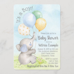 Baby Boy-Elefanten-Baby-Shower-Einladungen Einladung