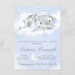 Baby Boy Elephant Baby Dusche Einladung