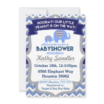 Baby Boy Elephant Baby Shower Einladungen