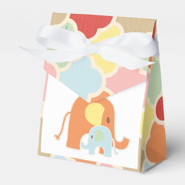 Baby Boy Elephant Dusche Fevor Box Geschenkschachtel (Vorderseite)