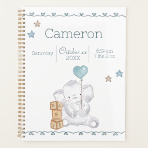 Baby Boy Elephant Individuelle Name und Geburtsdet Planer